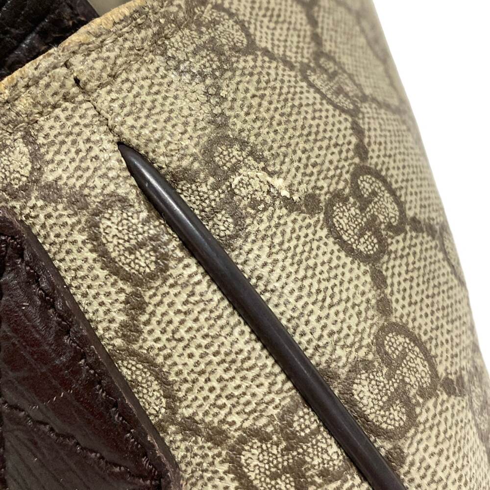 Gucci GG Plus/GG Supreme Shoulder Bag 141198 Beige Dark Brown PVC Leather - Picture 13 of 15
